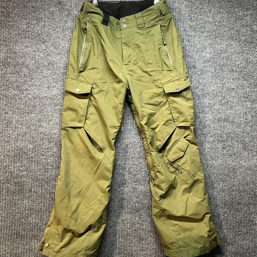 ONeill Snow Pants Mens Small Army Green 10k Waterproof Insulated Relaxed Fit